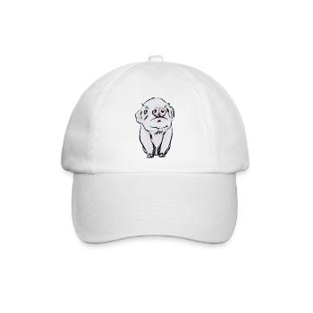 Baby Schwein - Baseballkappe - Weiß/Weiß - Vorne