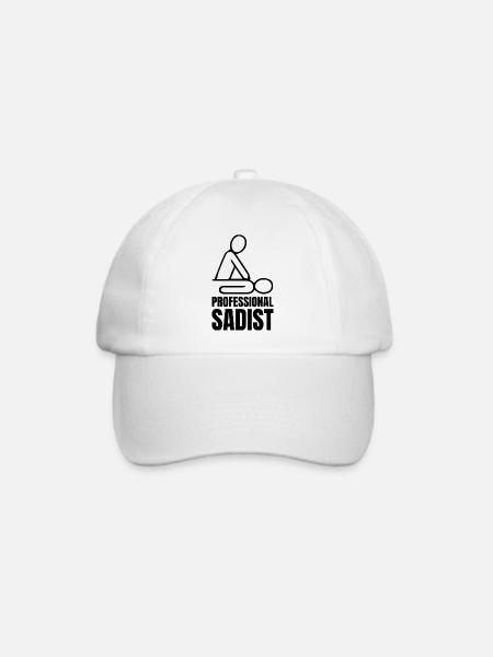 Physiotherapeut Sadist | Physiotherapie Geschenke - Baseballkappe - Weiß/Weiß