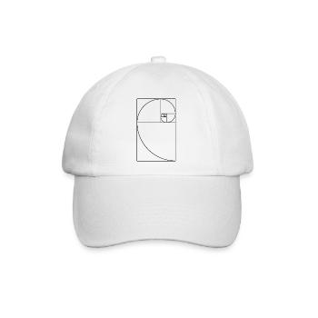 Spiral Geschenk Fibonacci Folge Mathe Lehrer - Baseballkappe - Weiß/Weiß - Vorne