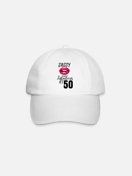Frech und fabelhaft mit 50. 50. Geburtstag - Baseballkappe - Weiß/Weiß