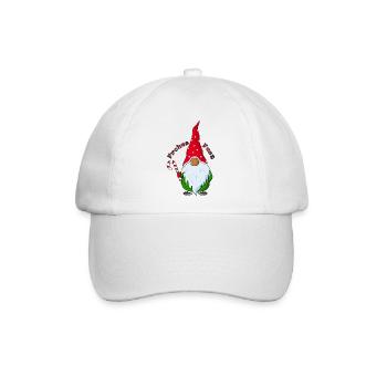 Wichtel mit Weihnachtsmütze - Baseballkappe - Weiß/Weiß - Vorne