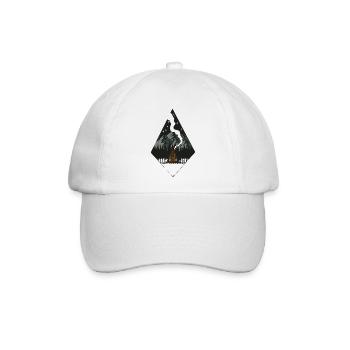 Waldhütte unter schneebedeckten Bergen - Baseballkappe - Weiß/Weiß - Vorne
