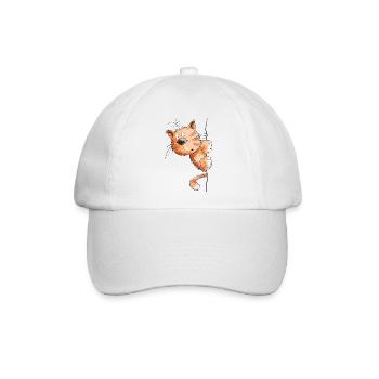 Rote Katze I Katzenfreunde Geschenk - Baseballkappe - Weiß/Weiß - Vorne