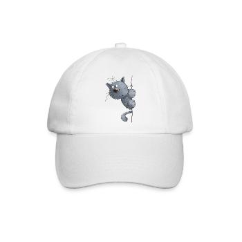 Blaue Katze I Katzenfreunde Geschenk - Baseballkappe - Weiß/Weiß - Vorne