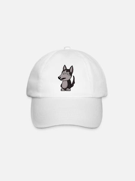 wütender Wolf angry grumpy Geschenk - Baseballkappe - Weiß/Weiß
