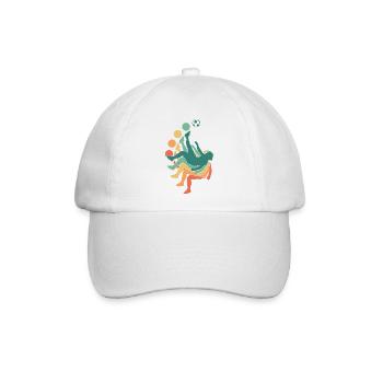 Fallrückzieher Fußball Fußballer Elfmeter Spieler - Baseballkappe - Weiß/Weiß - Vorne