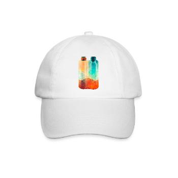 Zwei Trinkflaschen Retro - Baseballkappe - Weiß/Weiß - Vorne