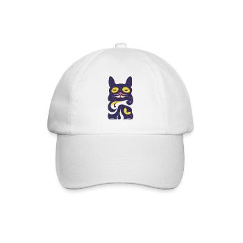 Sitzerkatze 004 - Baseballkappe - Weiß/Weiß - Vorne