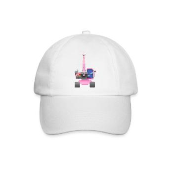 Bagger Pink von vorne - Baseballkappe - Weiß/Weiß - Vorne
