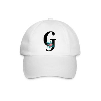 Buchstabe G geblümt - Baseballkappe - Weiß/Weiß - Vorne