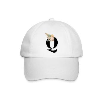 Buchstabe Q Blumen - Baseballkappe - Weiß/Weiß - Vorne