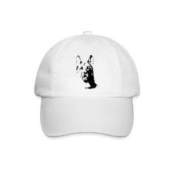 Deutscher Schäferhund von vorn - Baseballkappe - Weiß/Weiß - Vorne
