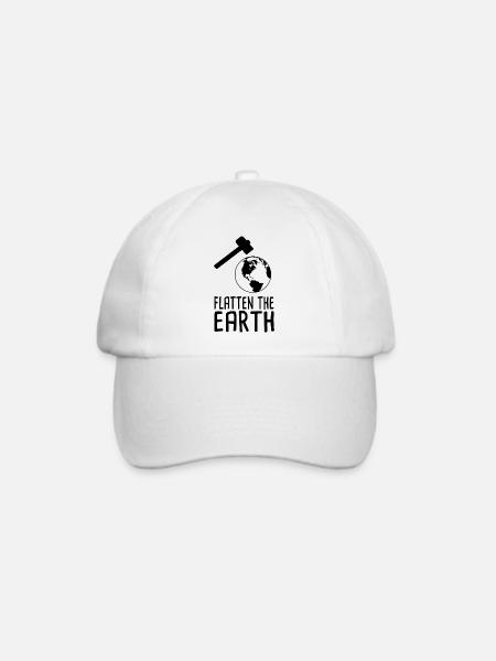 Flatten The Earth - Baseballkappe - Weiß/Weiß