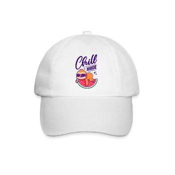 Erholung - Chill Mode Sloth / Chill out / Chillen - Baseballkappe - Weiß/Weiß - Vorne
