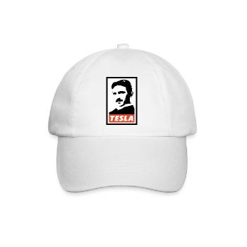 Nikola Tesla - Baseballkappe - Weiß/Weiß - Vorne