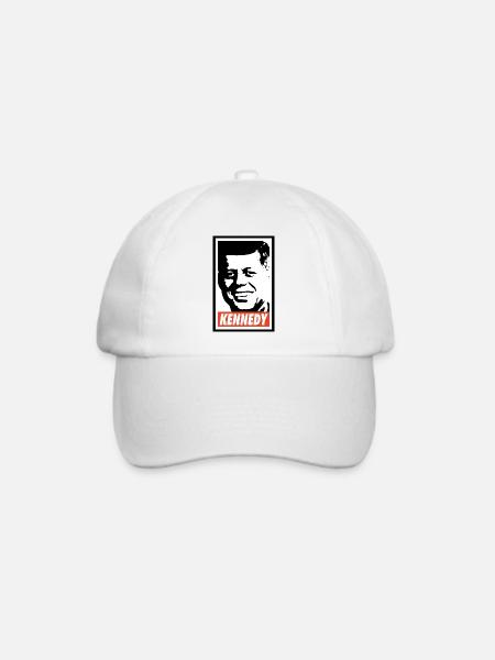 John F. Kennedy - Baseballkappe - Weiß/Weiß
