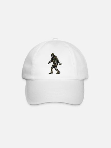 Bigfoot Silhouette getarnt - Baseballkappe - Weiß/Weiß