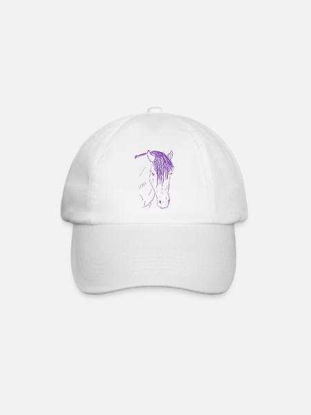 Pferd in pink - Baseballkappe - Weiß/Weiß
