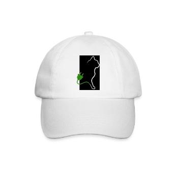 Öko-Katze - Baseballkappe - Weiß/Weiß - Vorne