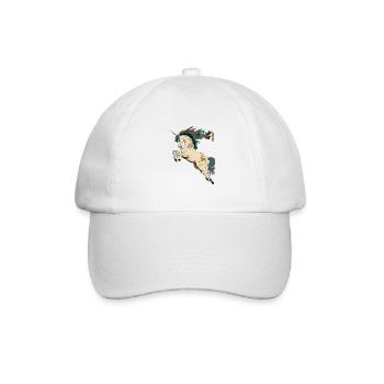Einhorn in Ukiyo-e Stil - Baseballkappe - Weiß/Weiß - Vorne