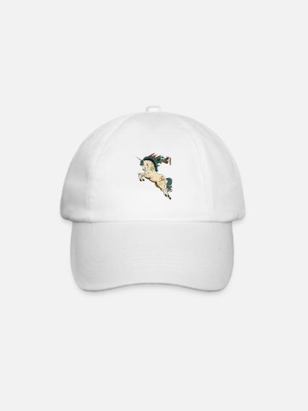 Einhorn in Ukiyo-e Stil - Baseballkappe - Weiß/Weiß
