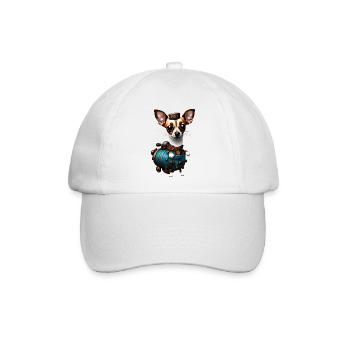 Steampunk Chihuahua - Baseballkappe - Weiß/Weiß - Vorne