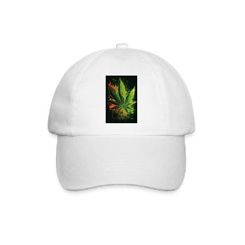 Marihuana Pflanze - Baseballkappe - Weiß/Weiß - Vorne