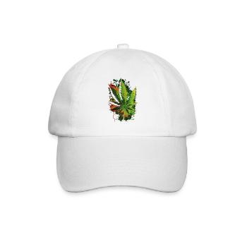 illustration of marijuana - Baseballkappe - Weiß/Weiß - Vorne