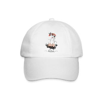 Moderne Kunst, Kunstlinie, glaube an deinen Traum - Baseballkappe - Weiß/Weiß - Vorne