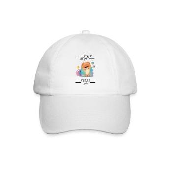 Zwergspitz Winziger Körper Riesiges Herz - Baseballkappe - Weiß/Weiß - Vorne