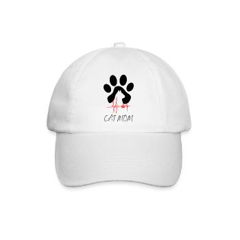 CAT MOM - Baseballkappe - Weiß/Weiß - Vorne