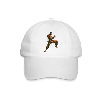 Kraftvolles Karate-Design für Martial-Arts-Fans - Baseballkappe - Weiß/Weiß - Vorne