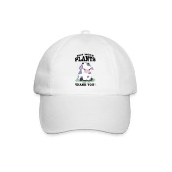 Iss mehr Pflanzen - Baseballkappe - Weiß/Weiß - Vorne