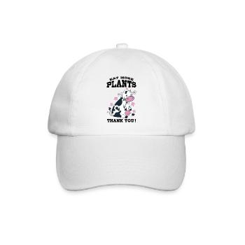 Iss mehr Pflanzen - Baseballkappe - Weiß/Weiß - Vorne
