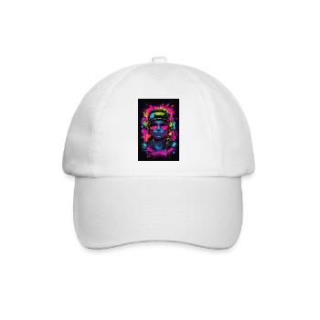 Neon Farben auf schwarzem Grund. - Baseballkappe - Weiß/Weiß - Vorne