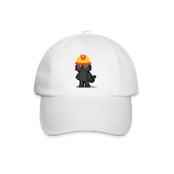 Pixel Katze Niedliche Karikatur Schwarze Katze Liebhaber Geschenke - Baseballkappe - Weiß/Weiß - Vorne