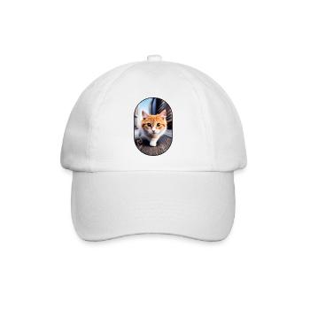 Schleichende katze - Baseballkappe - Weiß/Weiß - Vorne