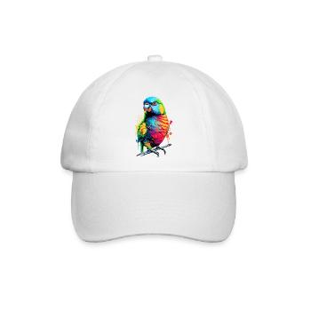 Allfarblori Papagei Lori - Regenbogenlori Papagei - Baseballkappe - Weiß/Weiß - Vorne