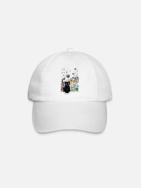 Katze - Baseballkappe - Weiß/Weiß