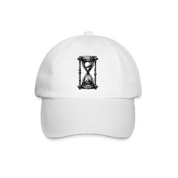 Sanduhr / Zeitmesser / Antik /Sandkörner / Ablauf - Baseballkappe - Weiß/Weiß - Vorne