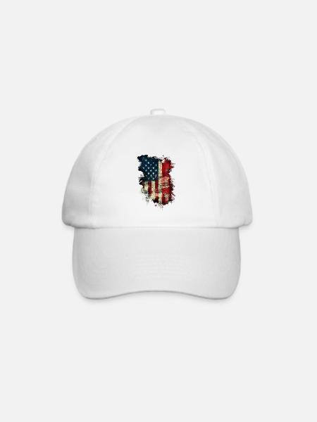 Grunge Amerika - Baseballkappe - Weiß/Weiß