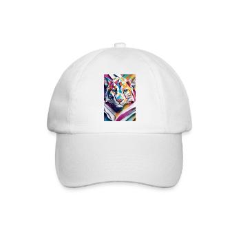 Mystic Snow Leopard: Wächter der Gipfel - Baseballkappe - Weiß/Weiß - Vorne