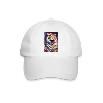 König des Dschungels - Brüllender Tiger - Baseballkappe - Weiß/Weiß - Vorne