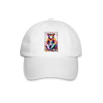 Regenbogen-Affe - Baseballkappe - Weiß/Weiß - Vorne