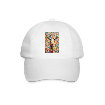 Regenbogen-Giraffe - Baseballkappe - Weiß/Weiß - Vorne