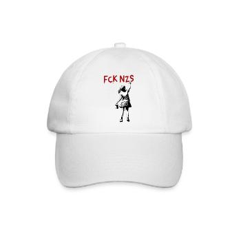 FCK NZS Mädchen gegen Rassismus Streetart Stil - Baseballkappe - Weiß/Weiß - Vorne