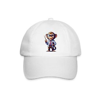 Cute Monkey Teacher - Baseballkappe - Weiß/Weiß - Vorne