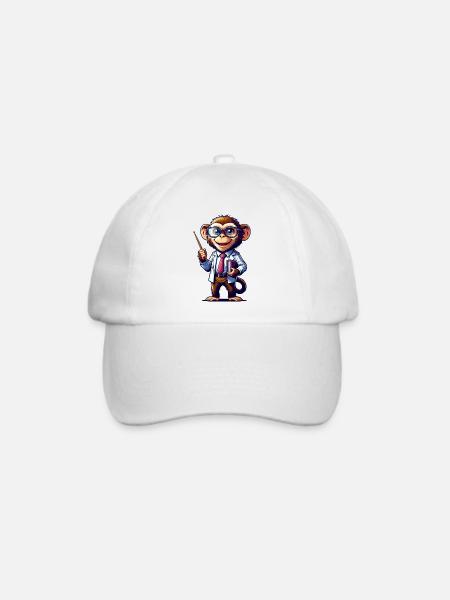 Cute Monkey Teacher - Baseballkappe - Weiß/Weiß