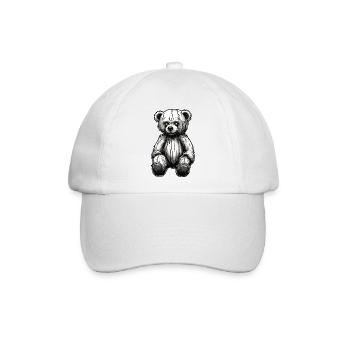 Teddybär / Kuscheltier / Stofftier / Geschenkidee - Baseballkappe - Weiß/Weiß - Vorne