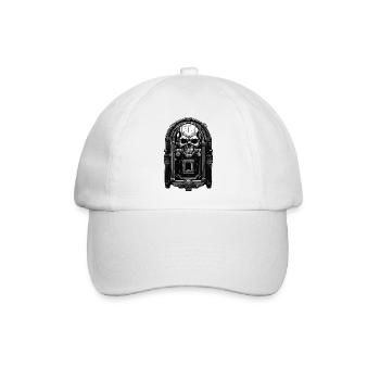 Türklopfer / Totenkopf / Klingel / Antik / alt - Baseballkappe - Weiß/Weiß - Vorne